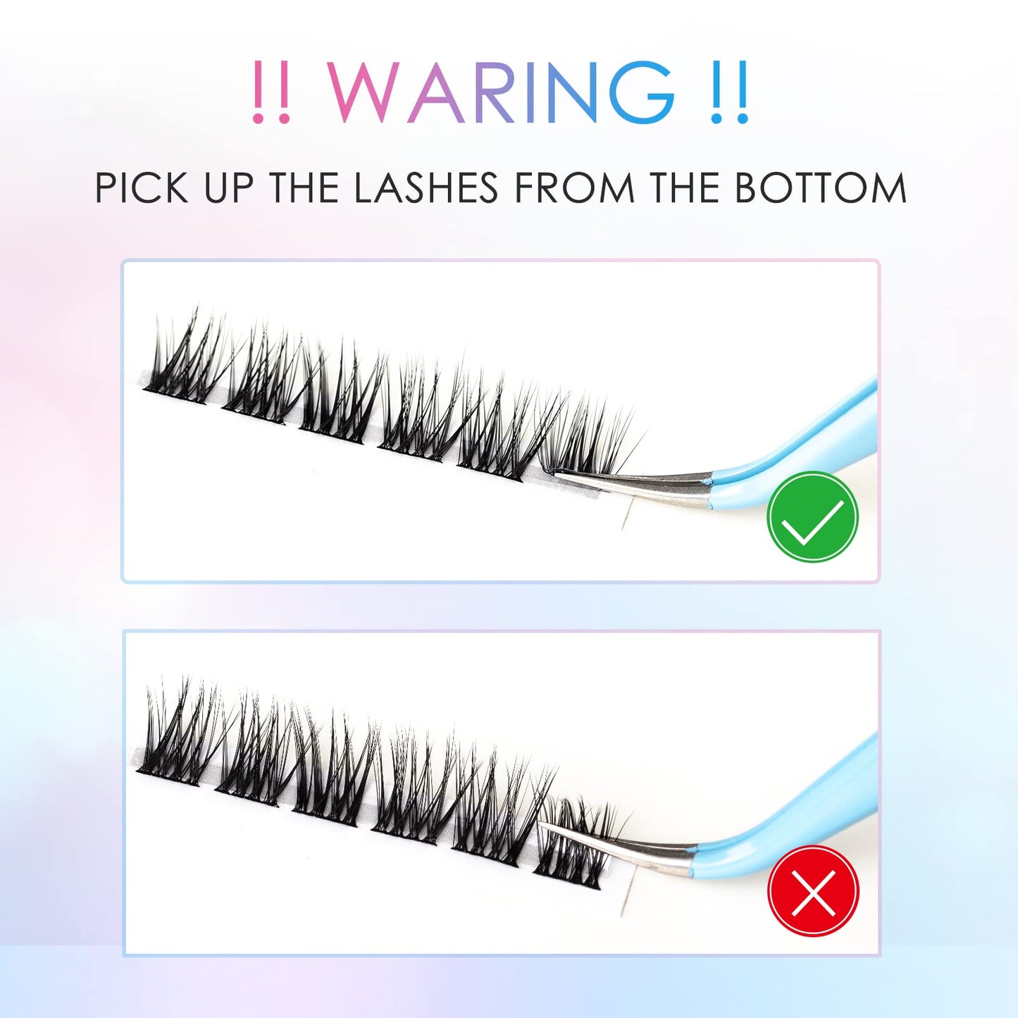 LANKIZ DIY Eyelash Extensions,Individual Lash Extensions Clusters,112 Clusters, Soft and Lightweight 12mm Only Resuale Wide Band Cluster Lashes for Home use (Hybird C curl)