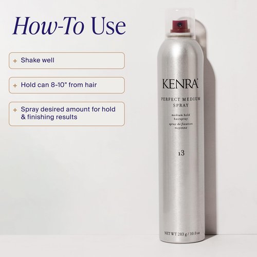 Kenra Professional Perfect Medium Spray 13 50% | Provides Styling Control Without Stiffness | Medium Hold | Fast-Drying Formulation | High Shine Finish | All Hair Types | 10 oz
