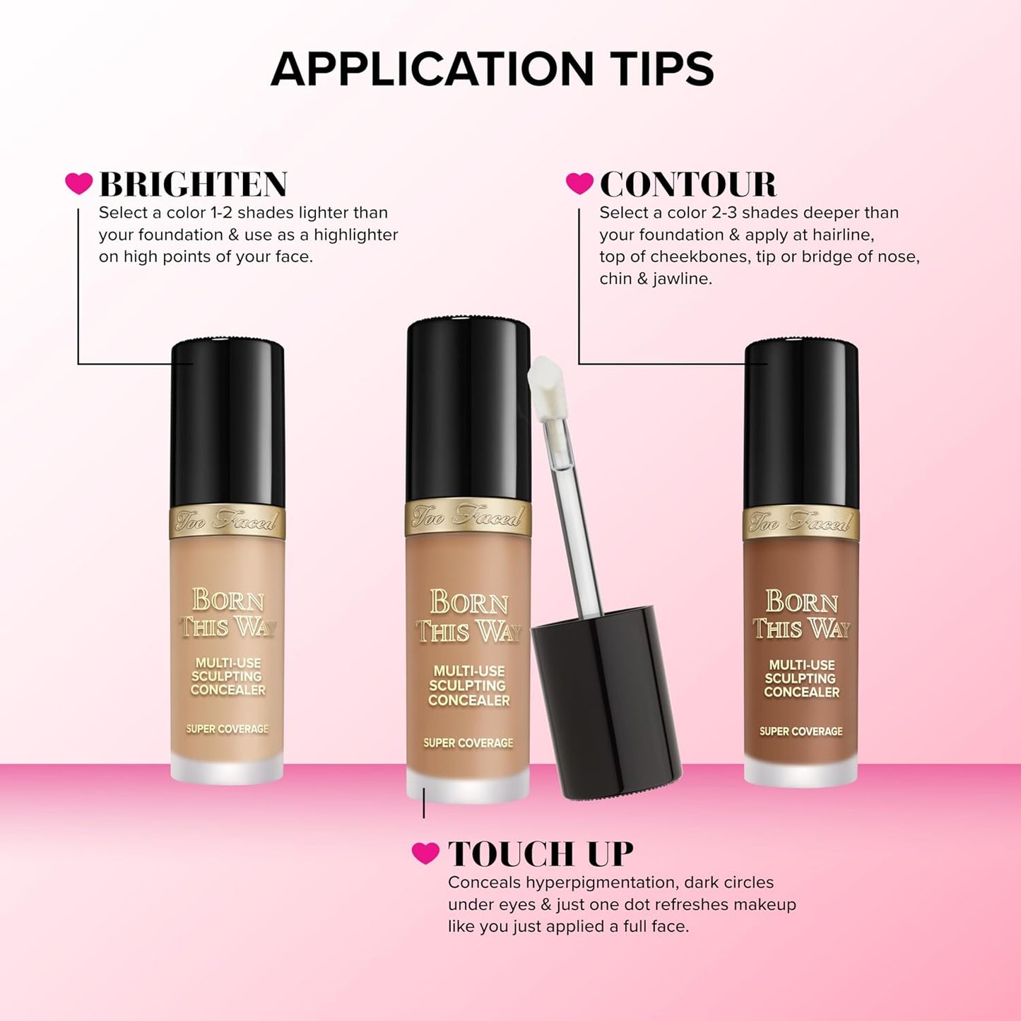 Too Faced Born This Way Concealer - Full Coverage, Non-Comedogenic, Oil-Free | Infused with Hyaluronic Acid, Coconut Water & Alpine Rose