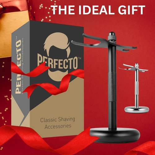 Perfecto Deluxe Black Razor Stand | Prolongs Life of Shaving Brush | Ideal Gift for Him