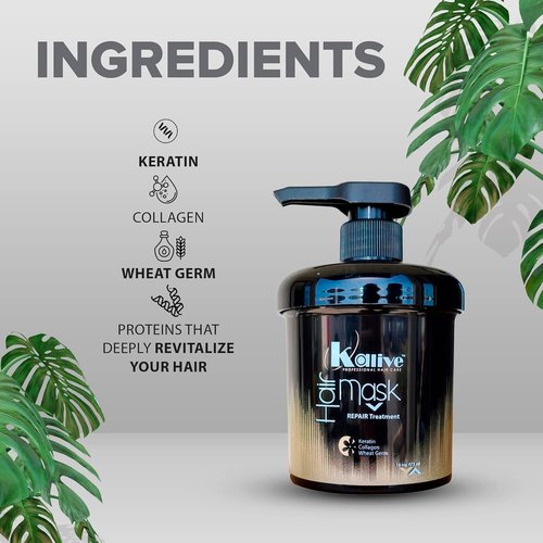 KALIVE Hair Mask - 16 Oz Deep Moisturizing Repair Treatment for Dry, Damaged Hair