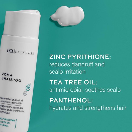 DCL Skincare Zoma Dandruff Control Shampoo - Zinc Pyrithione for Dry Scalp, 8 fl oz