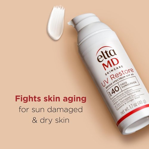 EltaMD UV Restore Face Sunscreen - SPF 40 Mineral Formula for Sun-Damaged Skin Repair | Anti-Aging Benefits