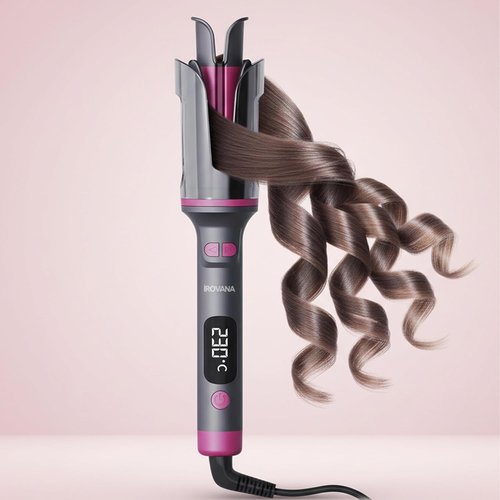 CurlX Pro Automatic Curling Iron - Ceramic Large Barrel with Ionic Technology & 6 Heat Settings