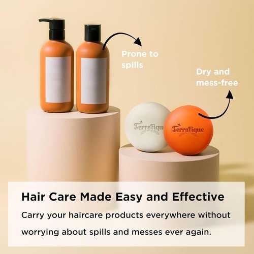 Rice Water Shampoo & Conditioner Bar Set - Citrus Scent for Thinning, Dry, Damaged Hair - Travel-Friendly 3.17 Oz
