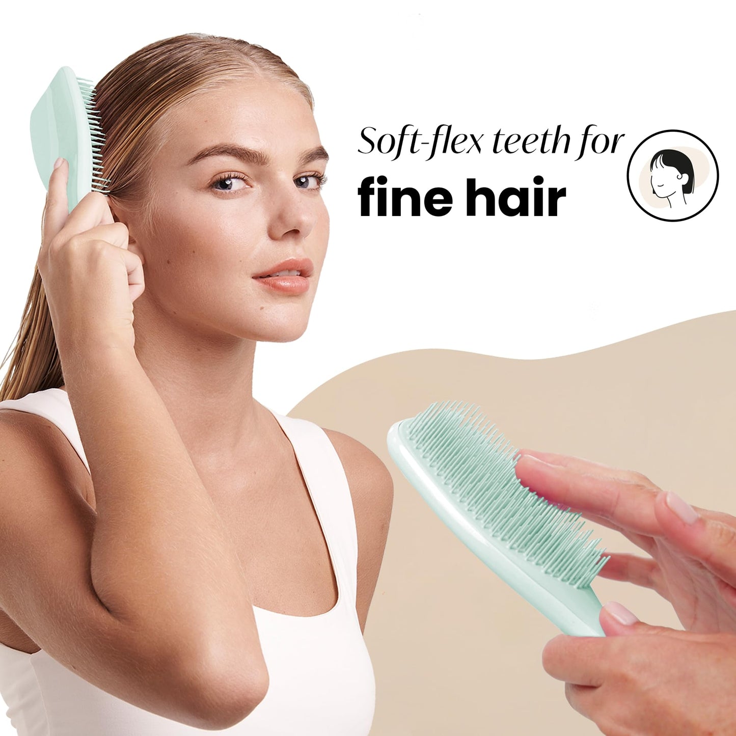 Tangle Teezer Fine & Fragile Ultimate Detangler Brush, Dry & Wet Hair Brush to Detangle & Reduce Breakage, Ice Blue