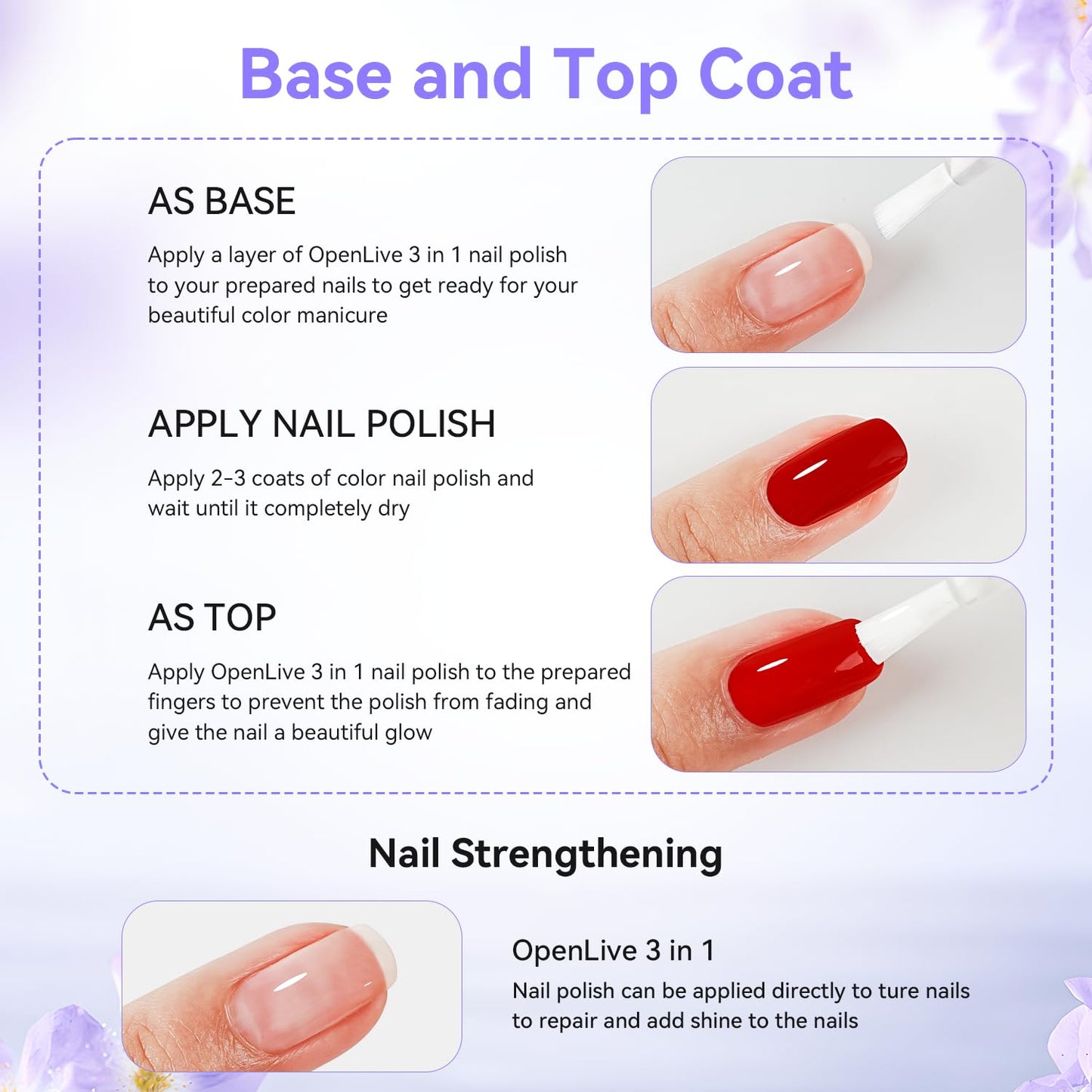 Skiennix Perfume Nail Strengthener - Quick Dry Hardener for Damaged Nails | Long-Lasting Shine, 16.5ml