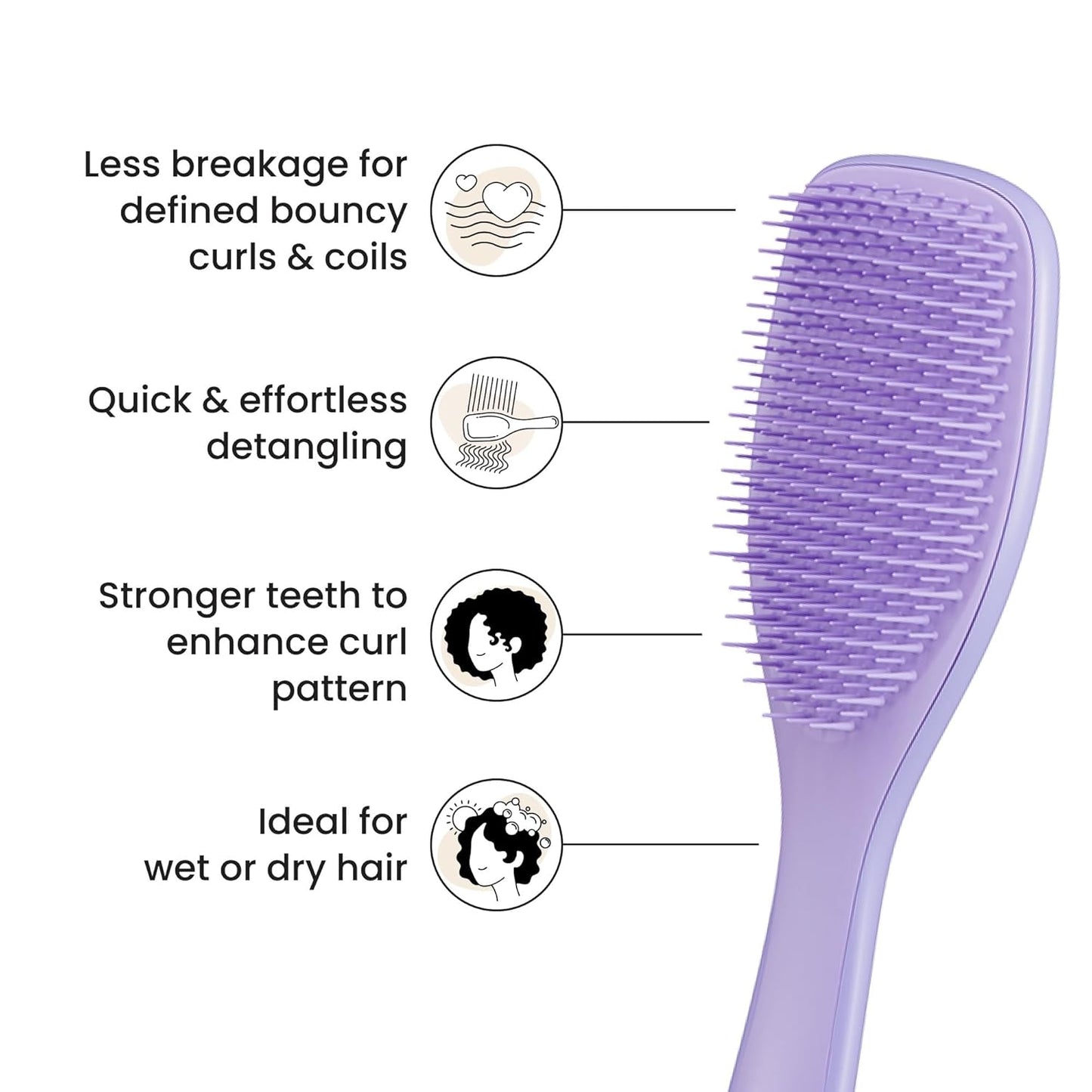 Tangle Teezer Ultimate Curl Care Bundle - Detangler Brush & Double-Sided Hair Towel Wrap for Frizz Control