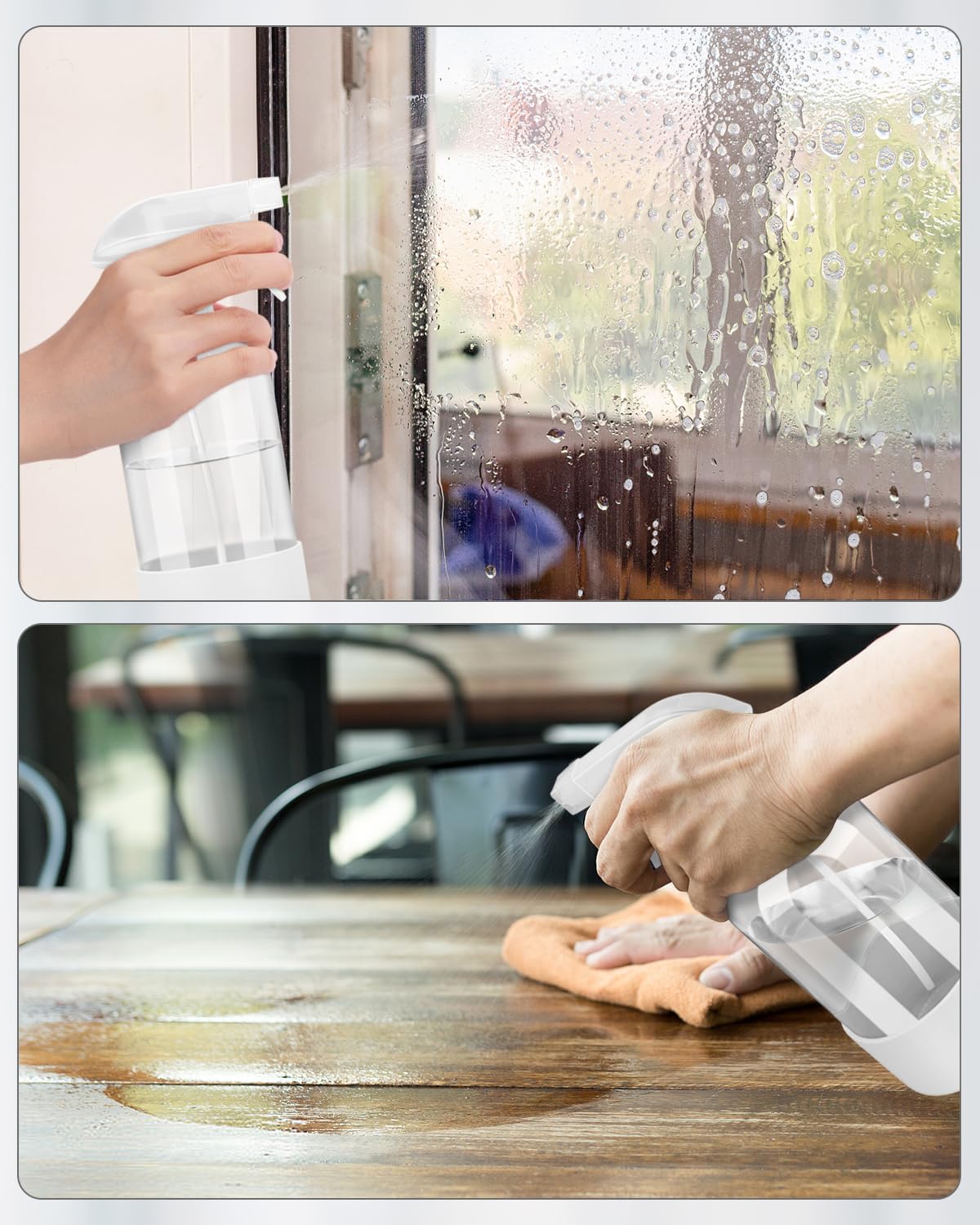 Rionisor Glass Spray Bottles with Silicone Sleeve Protection, Empty 16OZ Reusable Spray Bottles, Refillable Containers with Spray Nozzles for Cleaning Solutions, Plants and Essential Oils 1 Pack White