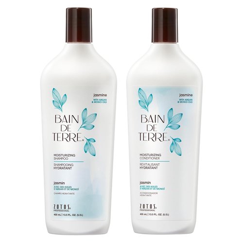 Bain de Terre Jasmine Moisturizing Shampoo - Luxurious Hydration with Argan & Monoi Oils | Paraben-Free & Vegan