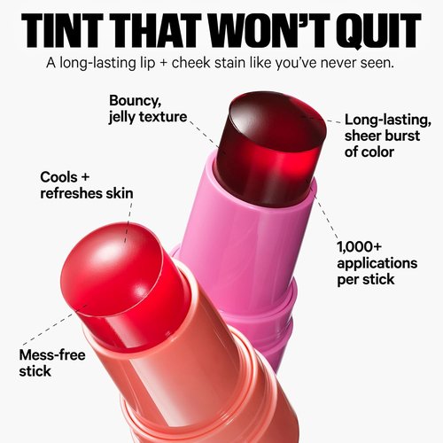 Milk Makeup Cooling Water Jelly Tint & Balm Set - Hydrating Sheer Red Lip & Cheek Stain + Gloss - Full Size Chill (Red) 0.17 oz & Werk Out (Dusty Rose) 0.4 oz