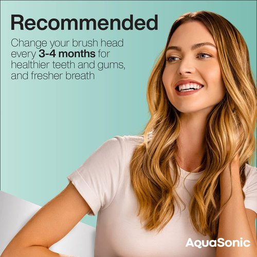 AquaSonic Icon Replacement Brush Heads - 2 Pack for Normal & Sensitive Teeth | Mint Compatibility