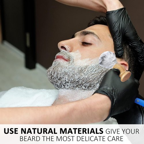 Bassion Shaving Brush for Men, Wet Shave Using Cream & Soap, Wood Handle Hair Salon Brush for Safety Shaving Razor, Straight Razor, Father's Day for Dad Boyfriend (Brown)