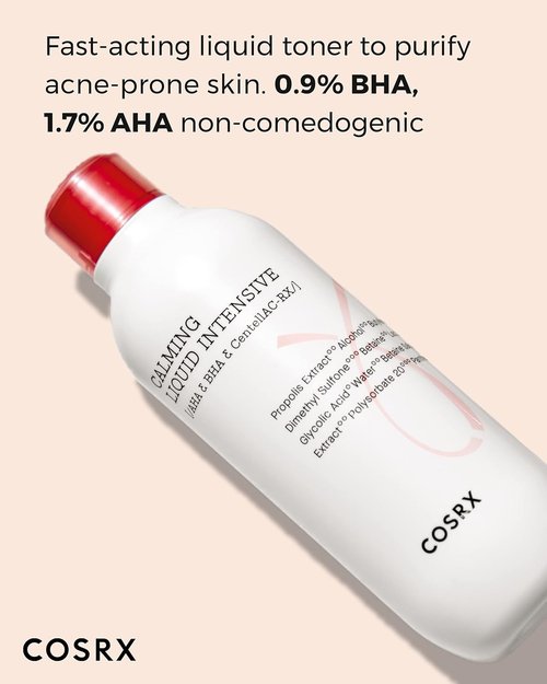 COSRX Acne Calming Liquid - AHA & BHA Toner for Acne Prone Skin | 4.22 fl. oz / 125ml, Paraben-Free