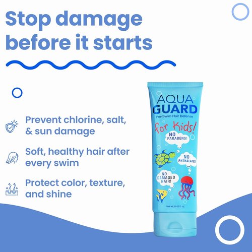 AQUA GUARD Pre-Swim Hair Defense for Kids - Chlorine Protection & Tangle Control | 8.45 oz, Color Safe