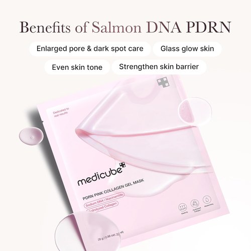 Medicube Salmon DNA PDRN Duo - Collagen Jelly Gel Mask & Pink Peptide Serum (4 Pack)