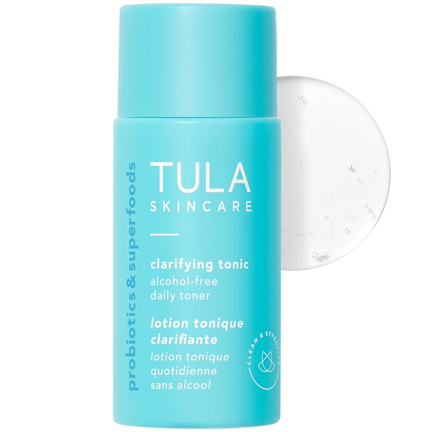 TULA Skin Care Mini Clarifying Tonic Alcohol-Free Daily Toner - Travel Face Toner to Gently Exfoliate and Tighten Pores, Contains Witch Hazel and Niacinamide, 0.68 Fl Oz.