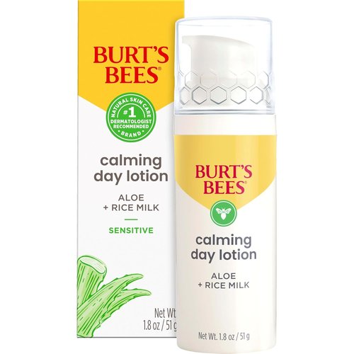 Burt's Bees Calming Day Face Lotion - Soothing Aloe & Rice Milk Formula for Sensitive Skin | 1.8 oz.