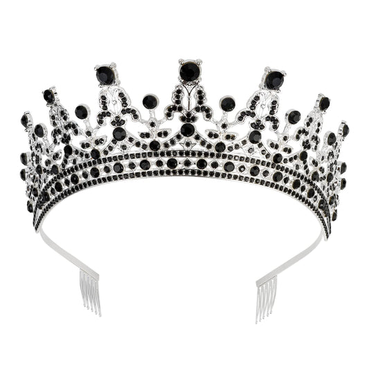 COCIDE Black Tiaras for Women Crowns for Women Tiaras and Crowns for Women Queen Crown Princess Tiara for Girls Rhinestones Party Bridesmaids Wedding Halloween Costume Cosplay Gift