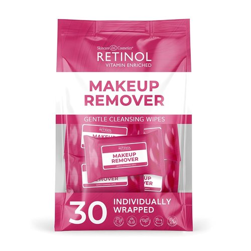 LIVAURA Retinol Makeup Remover Wipes - Travel-Ready Facial Cleansing Wipes with Micellar Water | 30 Individually Wrapped Wipes