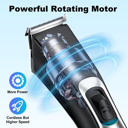 HTC Men's Hair Clippers & Beard Trimmer Kit - Professional All-in-One Grooming, Corded & Cordless Use