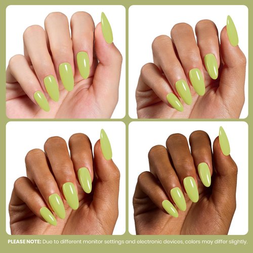 Beetles Green Gel Nail Polish - Fresh Pistachio 15ML/0.51Fl Oz, Light Green Gel Nail Polish, Neon Lime Color Soak Off UV LED Lamp Pastel Nails Art, Manicure Salon DIY Spring Day Nails