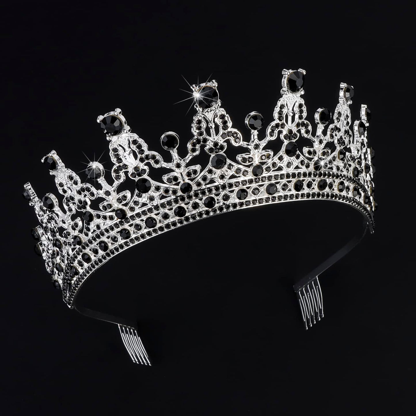 COCIDE Black Tiaras for Women Crowns for Women Tiaras and Crowns for Women Queen Crown Princess Tiara for Girls Rhinestones Party Bridesmaids Wedding Halloween Costume Cosplay Gift