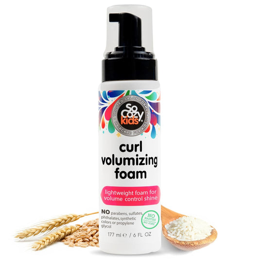 SoCozy Curl Volumizing Hair Mousse for Kids - Enhances Shine & Volume | Gentle Formula (6 Fl Oz)