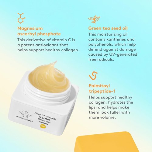 Plump-C Tripeptide Lippe Mask by Drunk Elephant for Women - 0.7 oz Mask