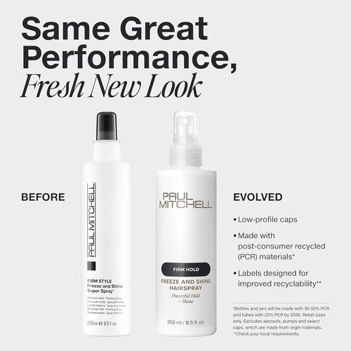 Paul Mitchell Freeze and Shine Super Hairspray - Maximum Hold & Shiny Finish for Coarse Hair