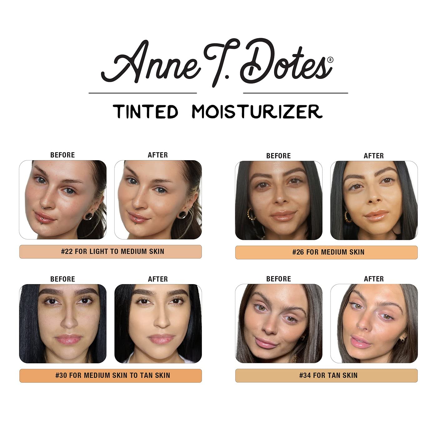 theBalm Anne T. Dotes Tinted Moisturizer - Medium Skin Shade, 1 Fl Oz | Flawless Finish & Hydration