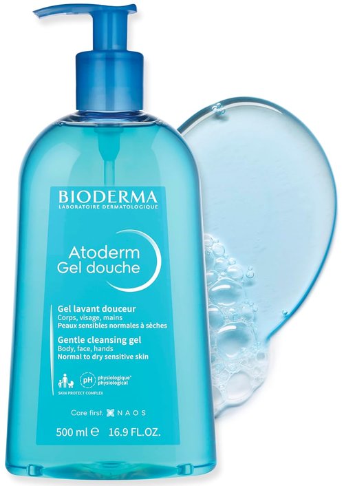 Bioderma Atoderm Hydrating Shower Gel - Moisturizing Face & Body Cleanser for Sensitive Skin
