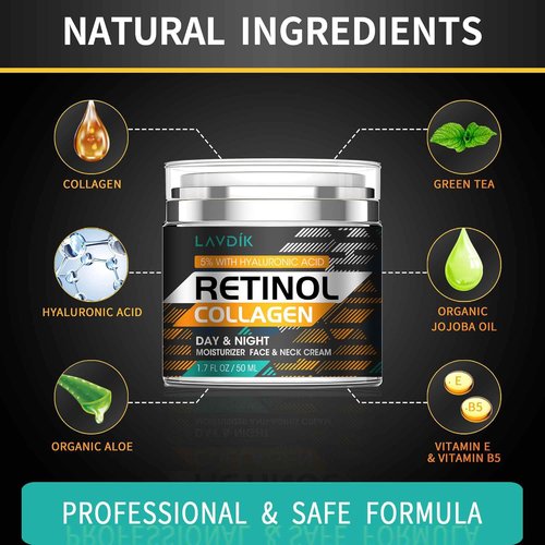 Regine Switzerland Retinol Cream - Anti-Aging Moisturizer with Hyaluronic Acid | 1.7 Fl Oz for Day & Night Use