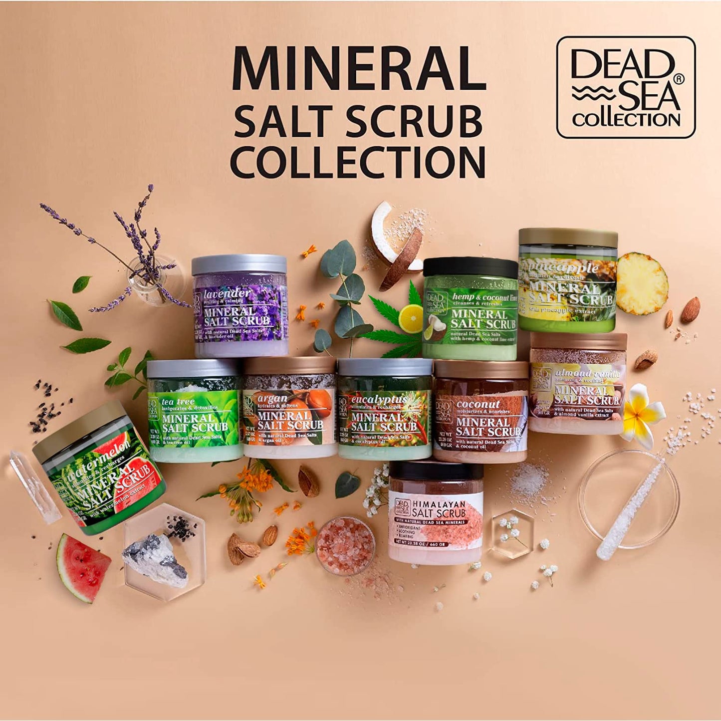 Dead Sea Collection Watermelon Salt Scrub – Exfoliating Body Scrub for Women – Moisturizing and Nourishing Skin – with Pure Oils and Dead Sea Minerals (23.28 Oz)