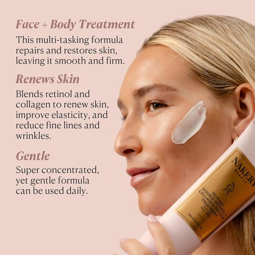 Nakery Beauty Retinol Cream - Anti-Aging Moisturizer with Collagen & Hyaluronic Acid | All Skin Types, Day & Night Use