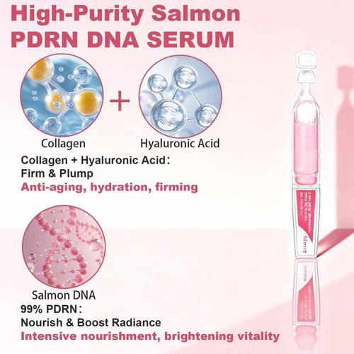 Mtmult Salmon DNA PDRN Serum - Anti-Aging Ampoule with 99% Salmon DNA, Collagen & Hyaluronic Acid | 0.05 fl. oz x 30e