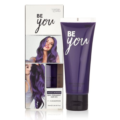 Semi-Permanent Violet Hair Dye - Vibrant 2.36 Oz. Tubes Temporary Hair Color - Ammonia and Peroxide Free -Vegan and 100% Cruelty-Free Toner - Lasts for 7-15 Shampoos - by Splashes and Spills