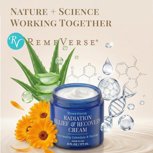 RemeVerse Radiation Cream - Unscented Hydrating Formula with Hyaluronic Acid & Peptides | 6 fl oz