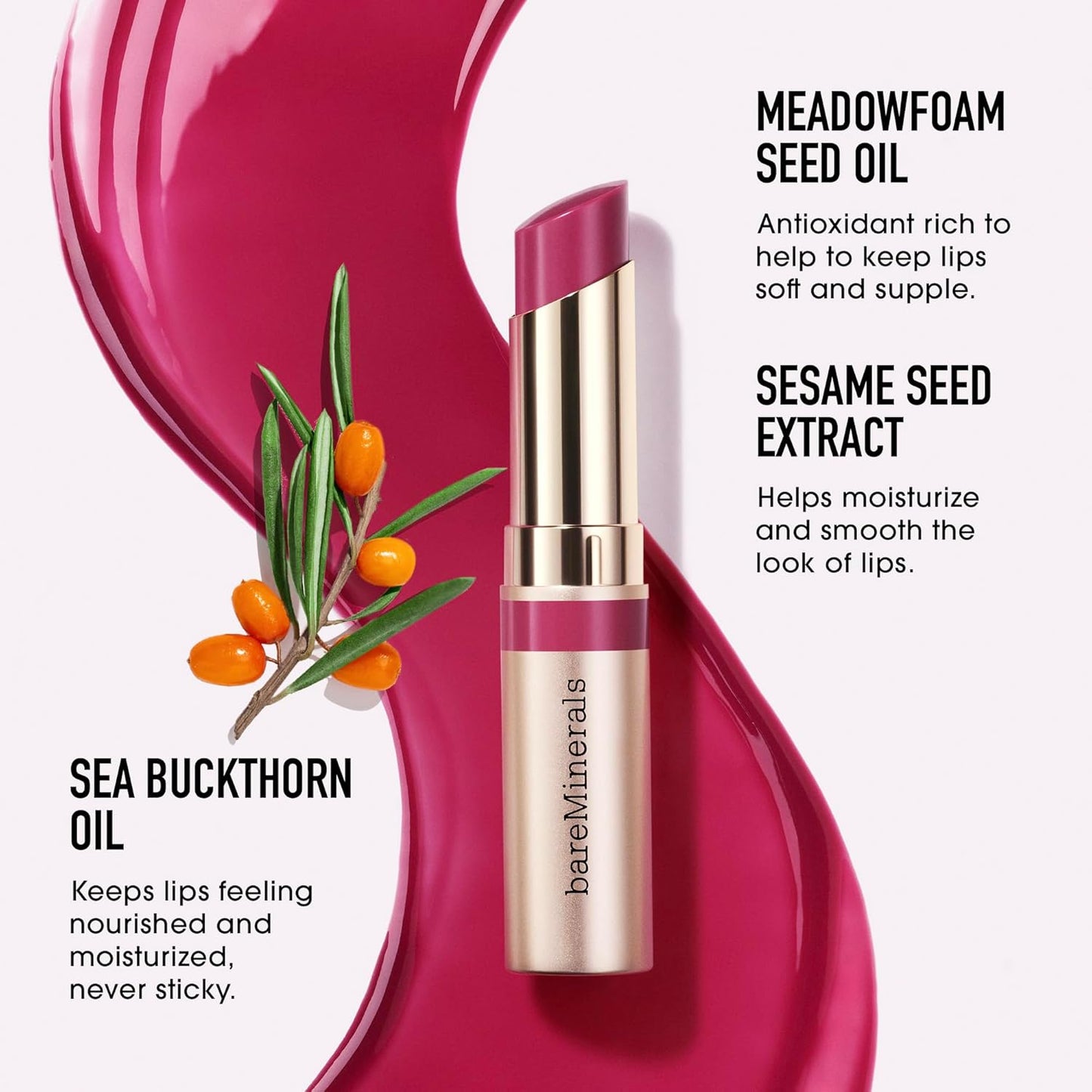 bareMinerals Dewy Lip Gloss-Balm | Hydrating Tinted Lip Gloss + Balm Hybrid for 24HR Moisture, Non-Sticky Shine