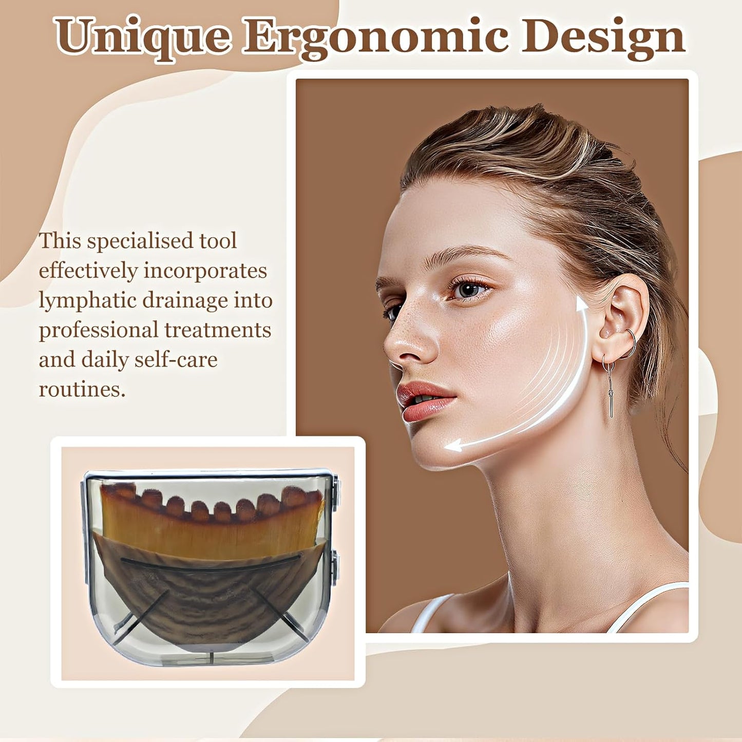 Skiennix Lymphatic Contour Face Sculpting Brush - Anti-Puffiness & Lift Massage Tool | 2 Pack for Glowing Skin