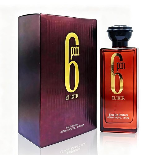 6pm Elixir Men's Eau de Parfum - Long-Lasting Warm Woody Cologne | 3.4 Fl Oz Amber Tobacco Scent
