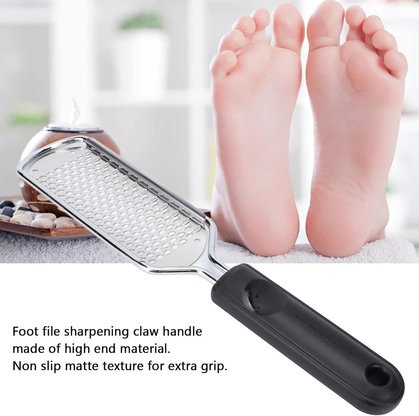 Skiennix Colossal Pedicure Rasp Foot File - Professional Stainless Steel Hard Skin Remover | Detachable Design for Wet & Dry Use