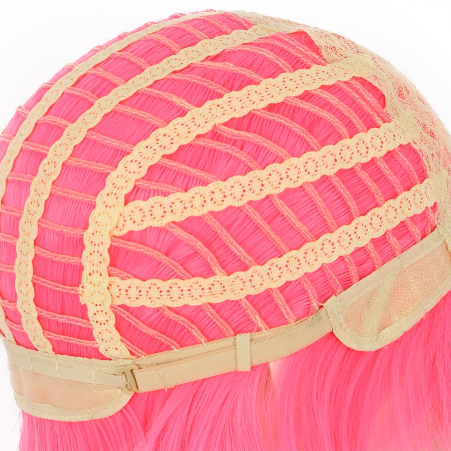 karlery Women's Long Ponytail Hot Pink Wig Lolita Clip In Thick Claw Drawstring Halloween Costume Pigtail Wig Anime Cosplay Wig