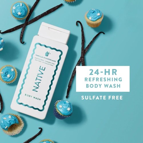 Native | Vanilla Wonderland Body Wash - Holiday Limited Edition, Sulfate & Paraben Free, 18 fl oz (Set of 2)