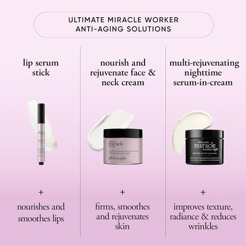 Philosophy Ultimate Miracle Worker Fix Lip Serum Stick - Nourishing Balm with Sunflower Seed Oil - Clinically Proven Volume & Wrinkle Reduction