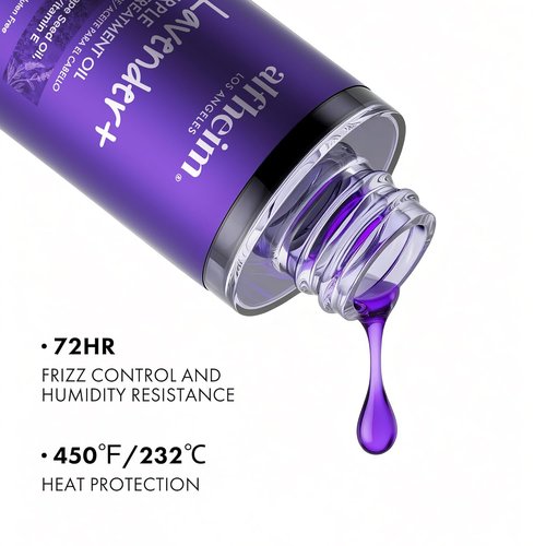 ALFHEIM Lavender Purple Hair Oil - Anti-Brass & Frizz Control Serum for Blonde & Color-Treated Hair - 3.38 oz / 100 ml