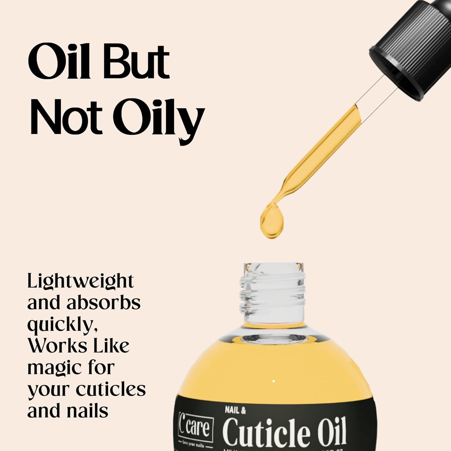 C CARE Cuticle Oil - Milk & Honey Nail Treatment for Repairing & Moisturizing - 2.5 oz Bottle with Dropper & Brush