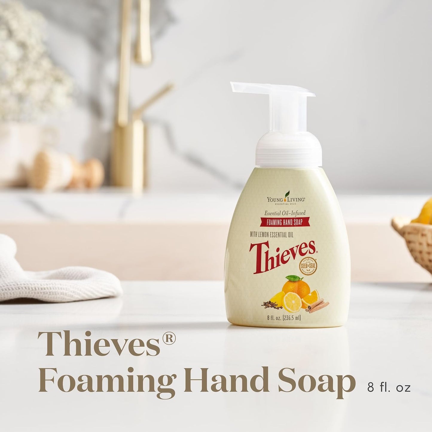 Young Living Thieves Foaming Hand Soap - Natural Moisturizing Foam Soap with Essential Oils - 8 fl oz