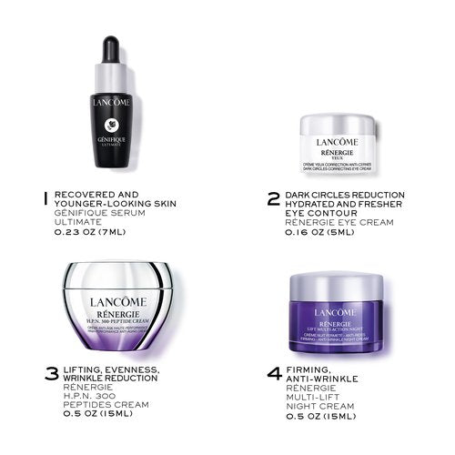 Lancôme Rénergie Skincare Trial Gift Set -Trial Set for Anti-aging Skincare Routine With Genifique Ultimate, Rénergie Day/Night Cream, and Eye Cream (1.6 Fl Oz)