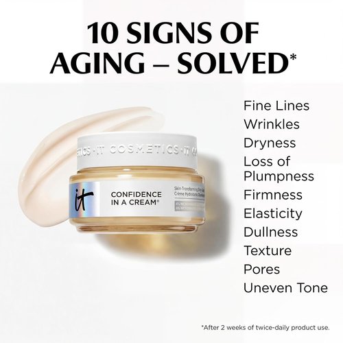 IT Cosmetics Confidence in a Cream - Hydrating Anti-Aging Face Moisturizer | 48H Hydration, Repairs Skin Barrier